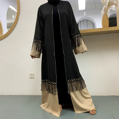 A Muslim Lace Abaya  With Tassels